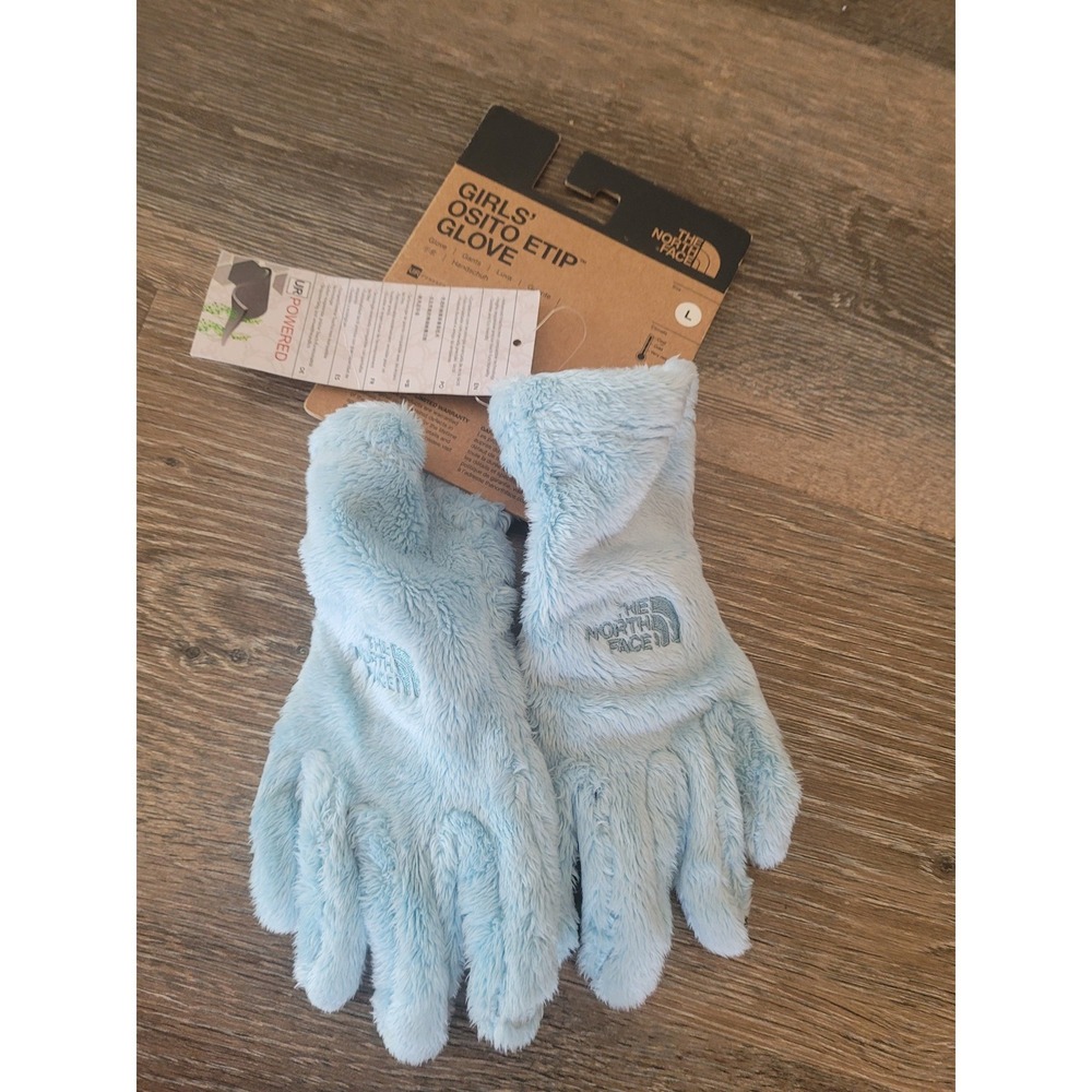 The North Face Girls Osito Etip Glove Starlight Blue Fleece Large #5